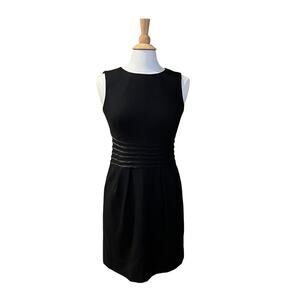Banana Republic Wool & Silk Black Sleeveless Sheath Dress, LBD, Lined, Size 6